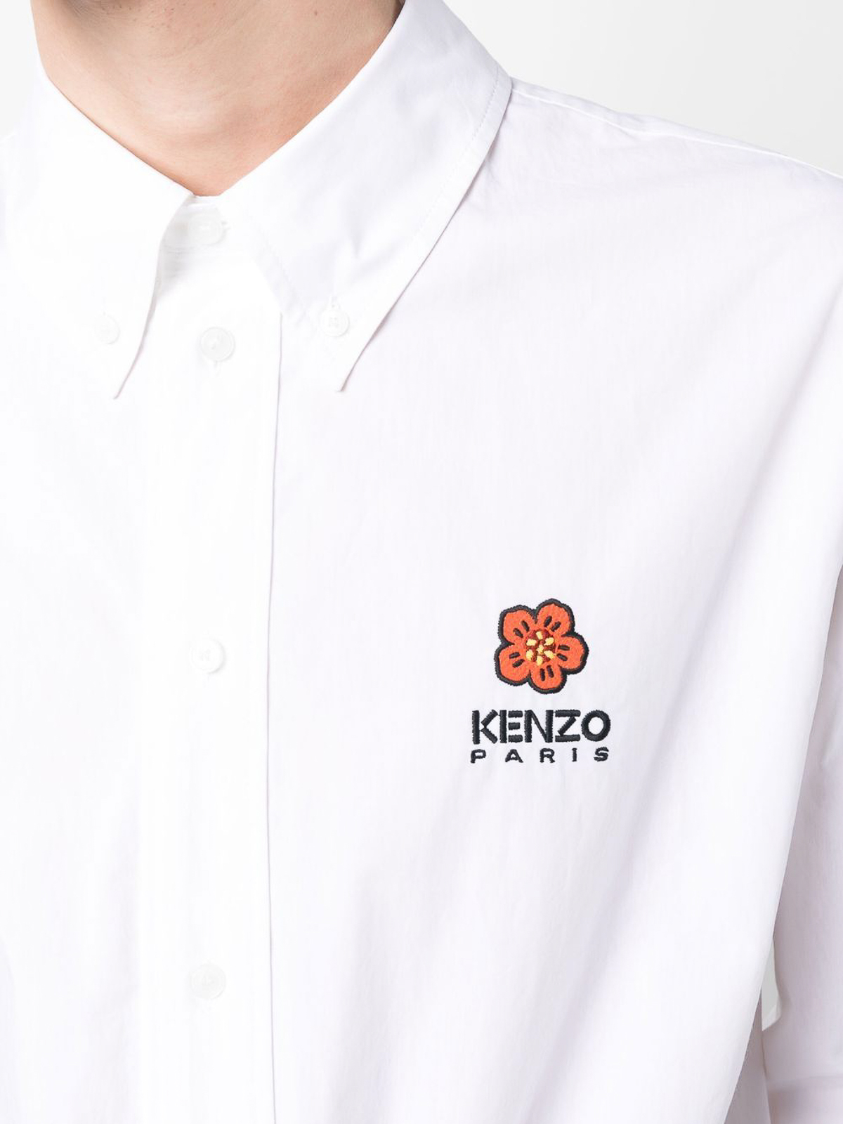 Shop Kenzo Embroidery Shirt In White
