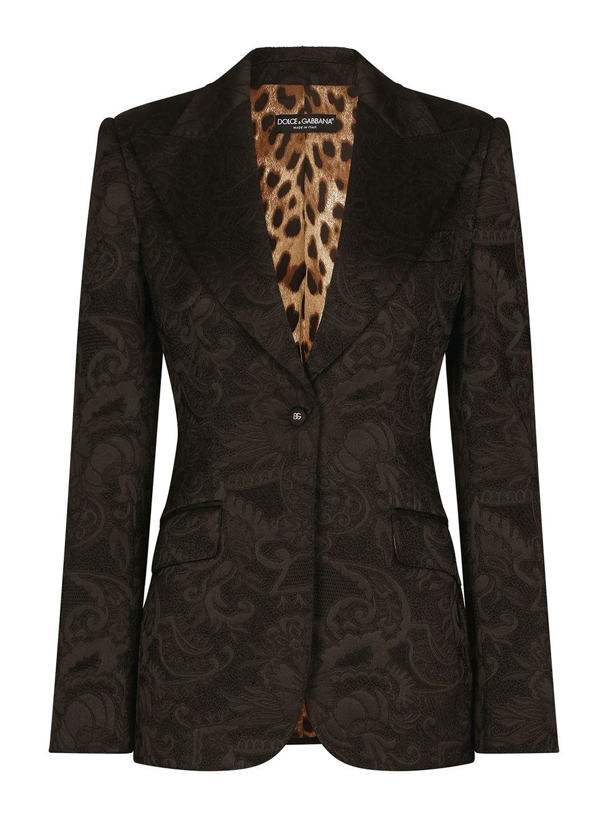 Shop Dolce & Gabbana Turlington Jacquard Blazer In Black