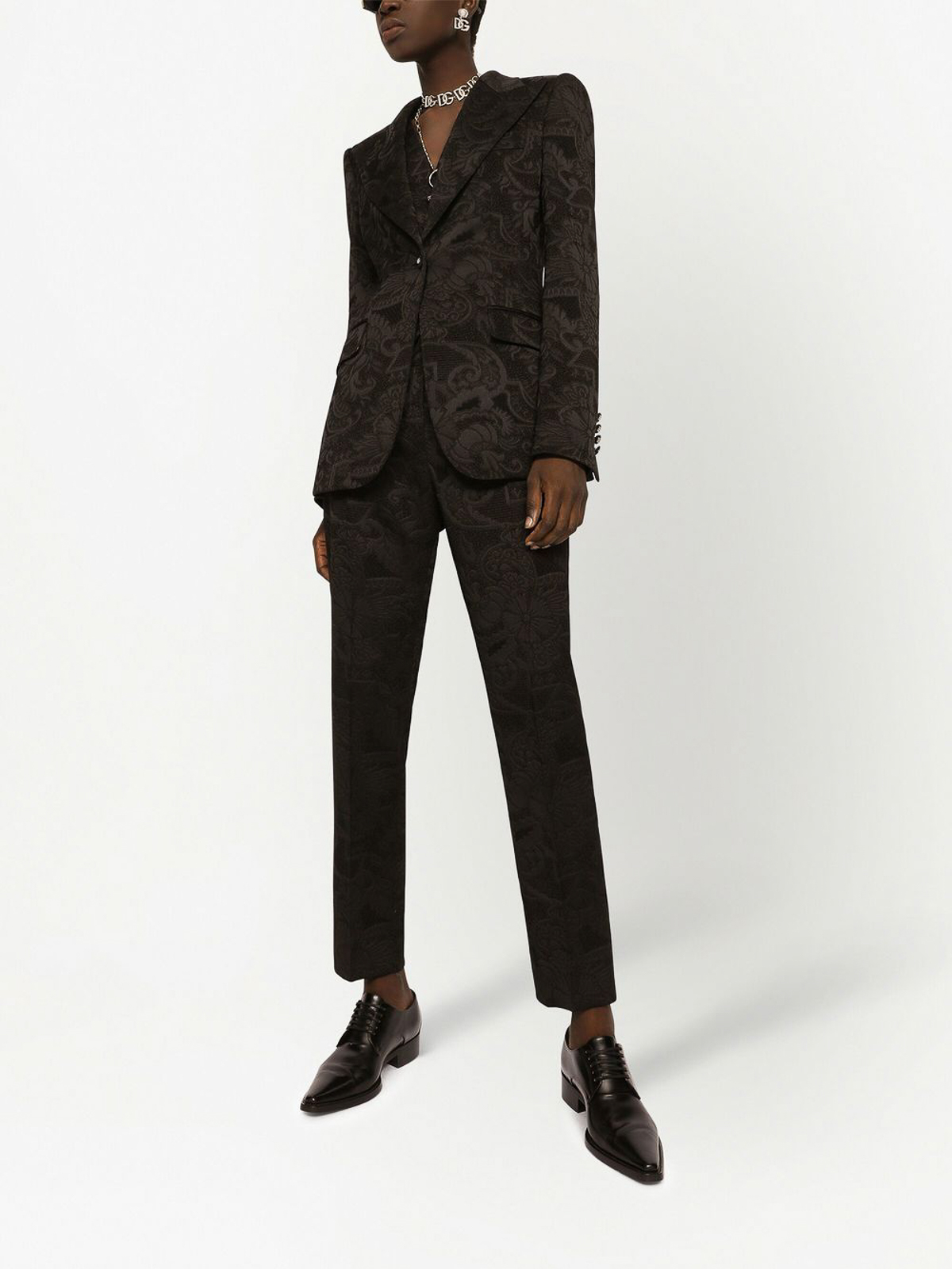 Shop Dolce & Gabbana Turlington Jacquard Blazer In Black