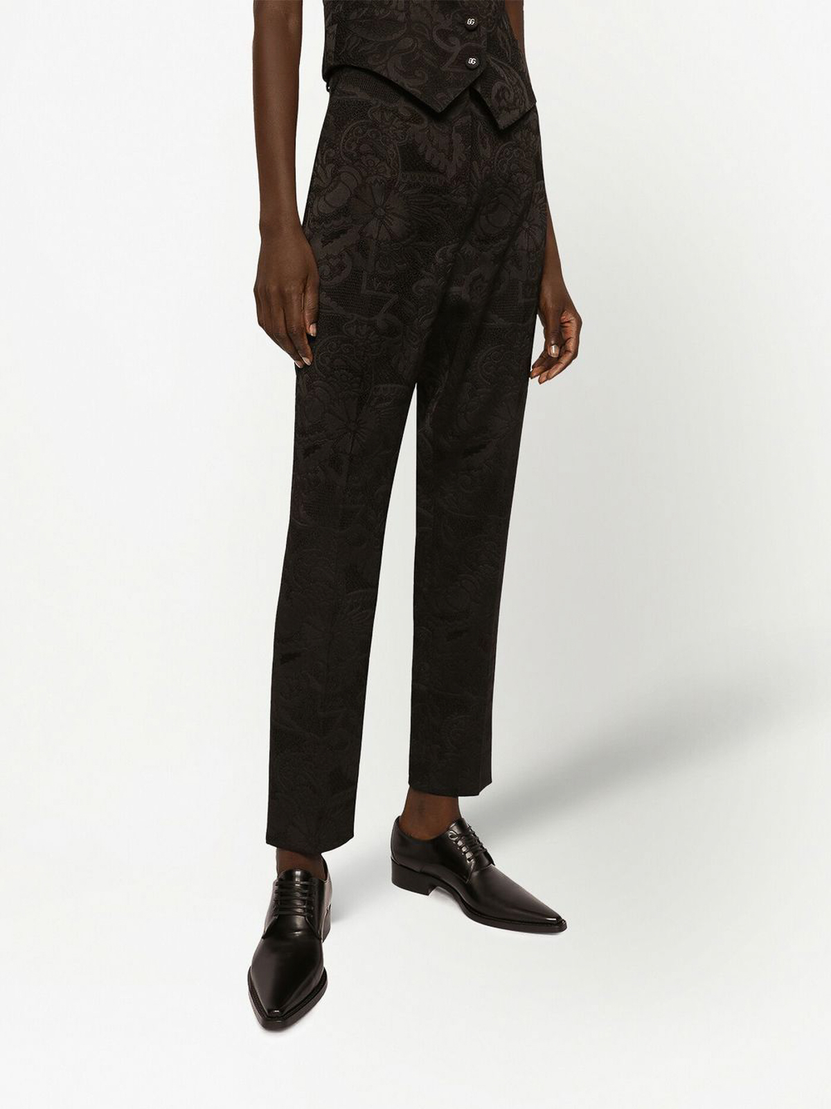 Shop Dolce & Gabbana Tapered Trousers In Black