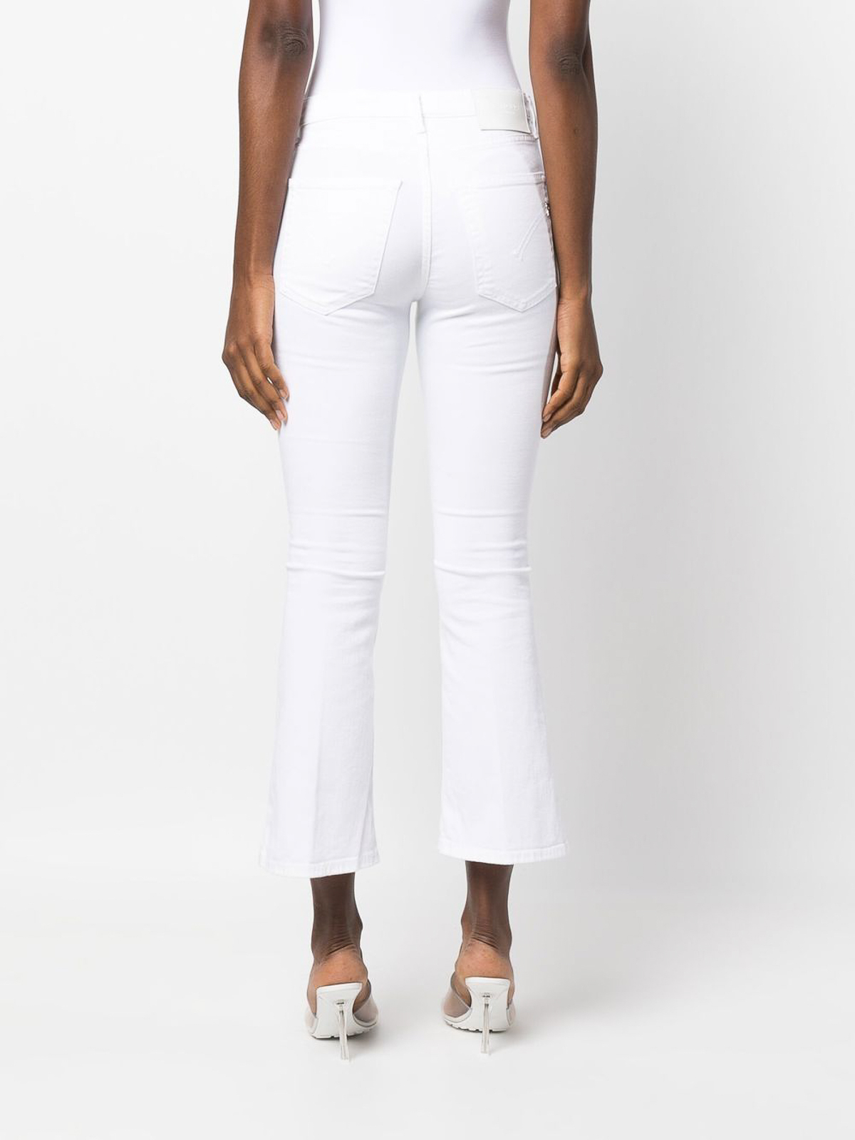 Shop Dondup Flared Cuff Jeans In White