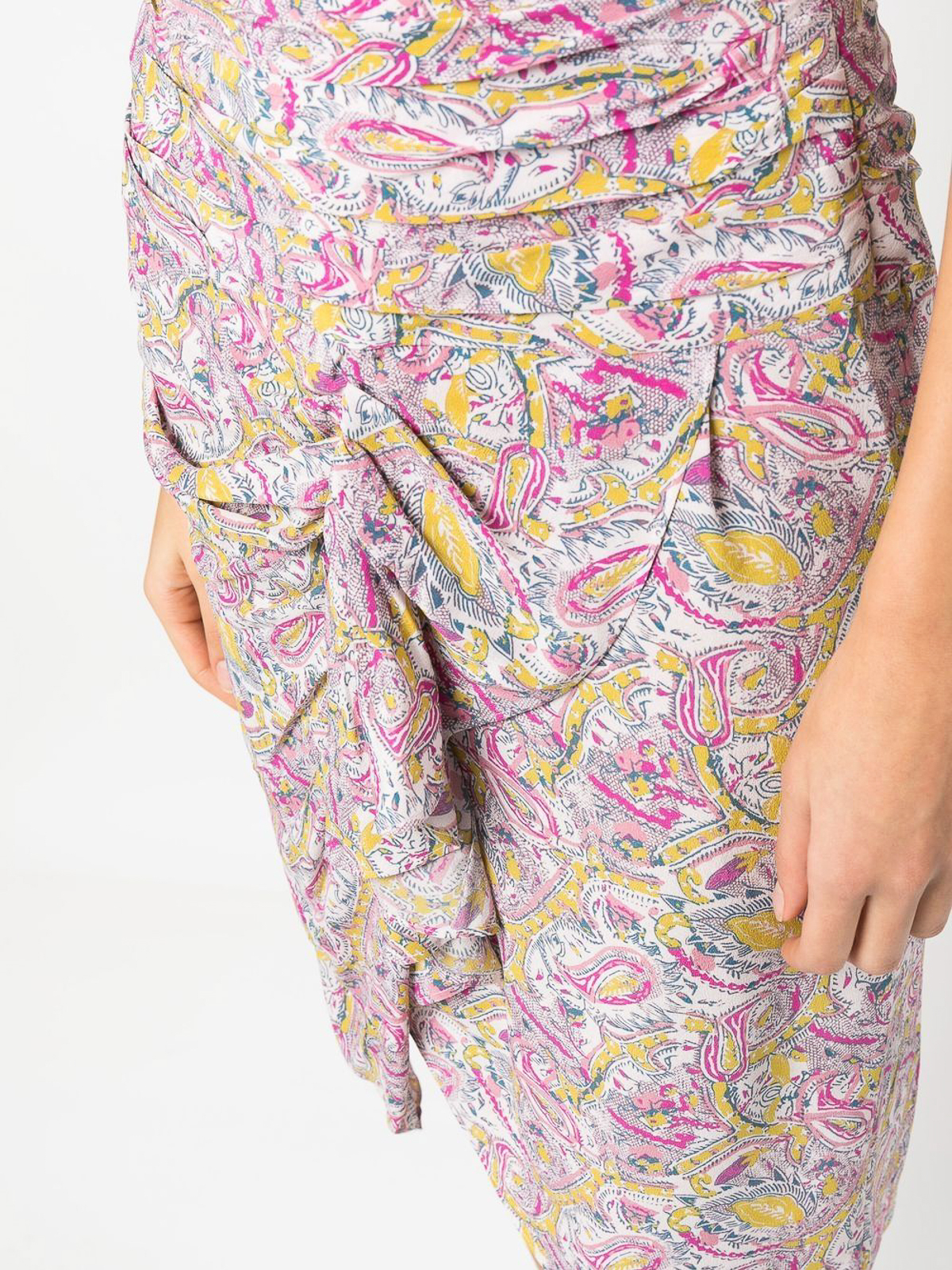Shop Iro Pinched Midi Skirt In Multicolour