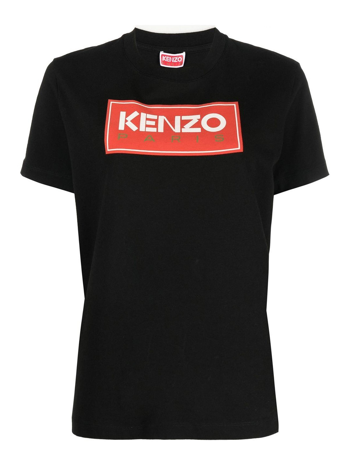 Kenzo Logo Print Tee In Black