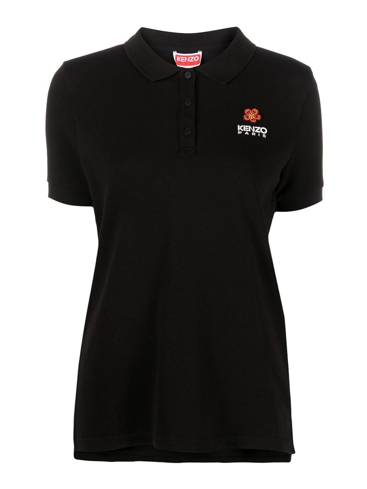 Kenzo Embroidered-logo Polo Shirt In Black