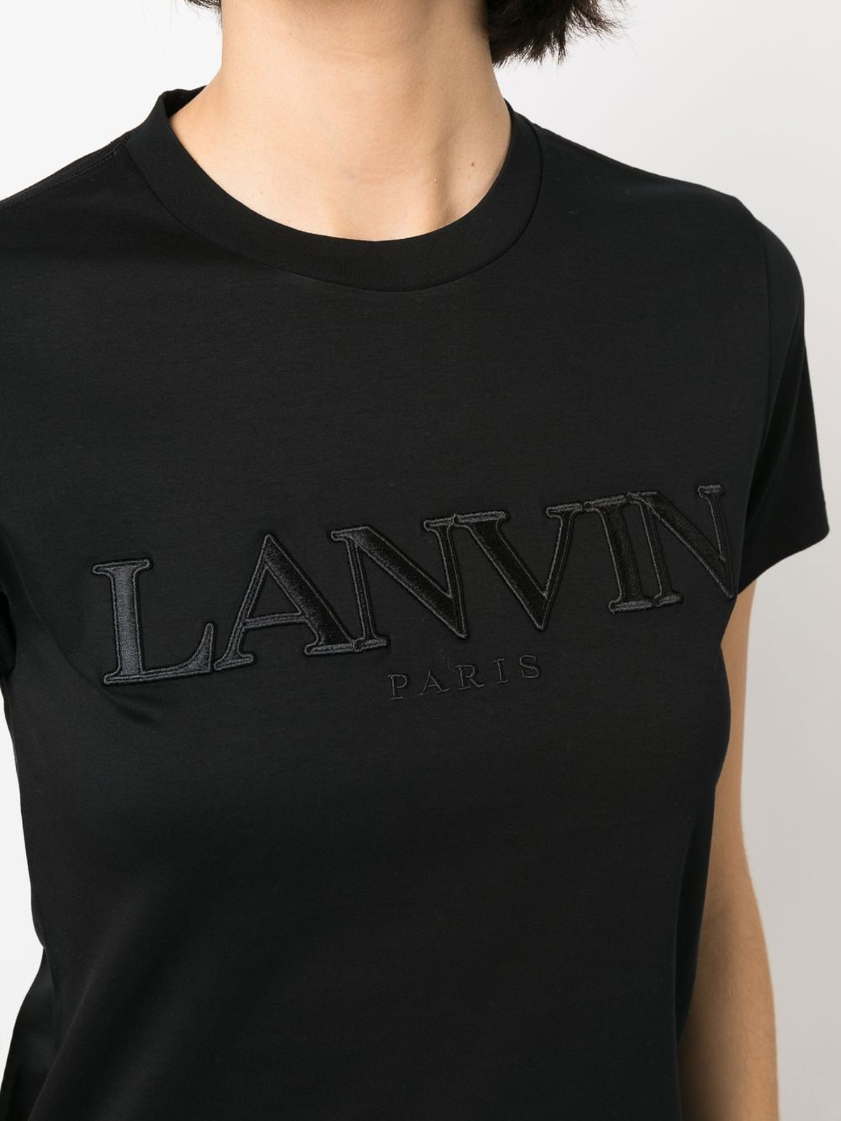 Shop Lanvin Logo Lettering Tee In Negro