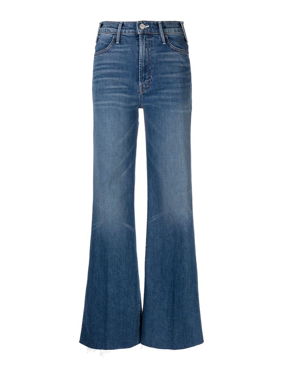 Shop Mother Flared High Waist Jeans In Light Wash