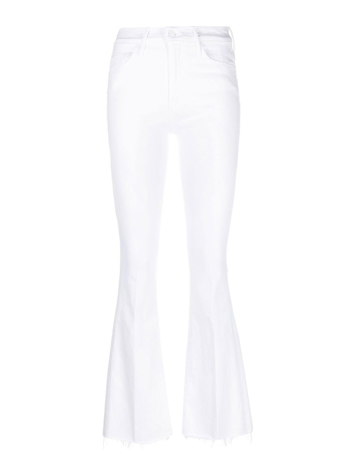 Shop Mother White Flared Jeans