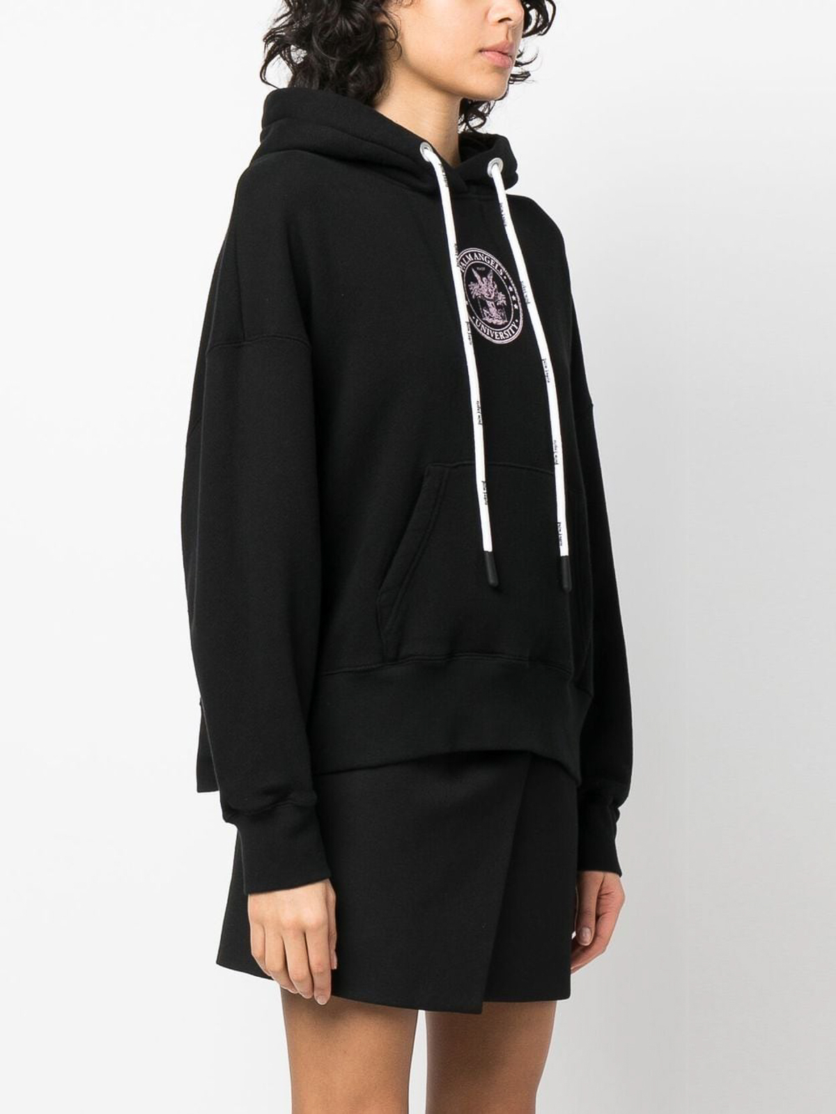 Shop Palm Angels College Hoodie In Negro