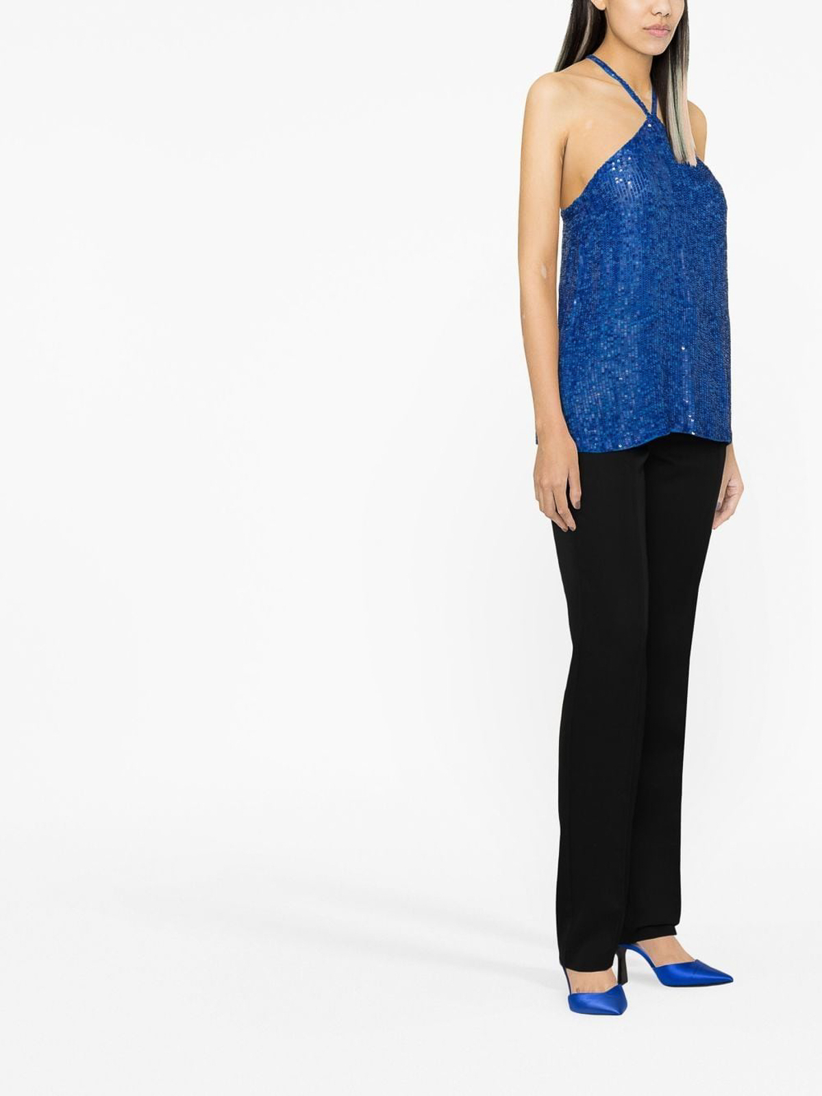 Shop P.a.r.o.s.h Sequined Top In Blue