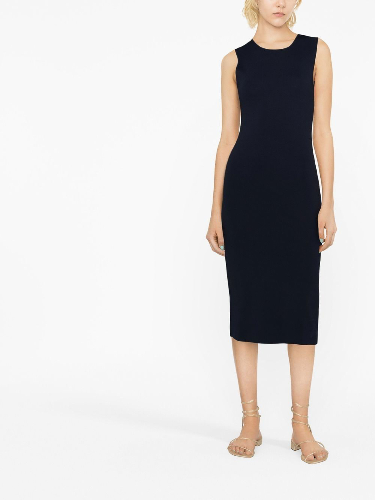 Shop P.a.r.o.s.h Knitted Tube Dress In Blue