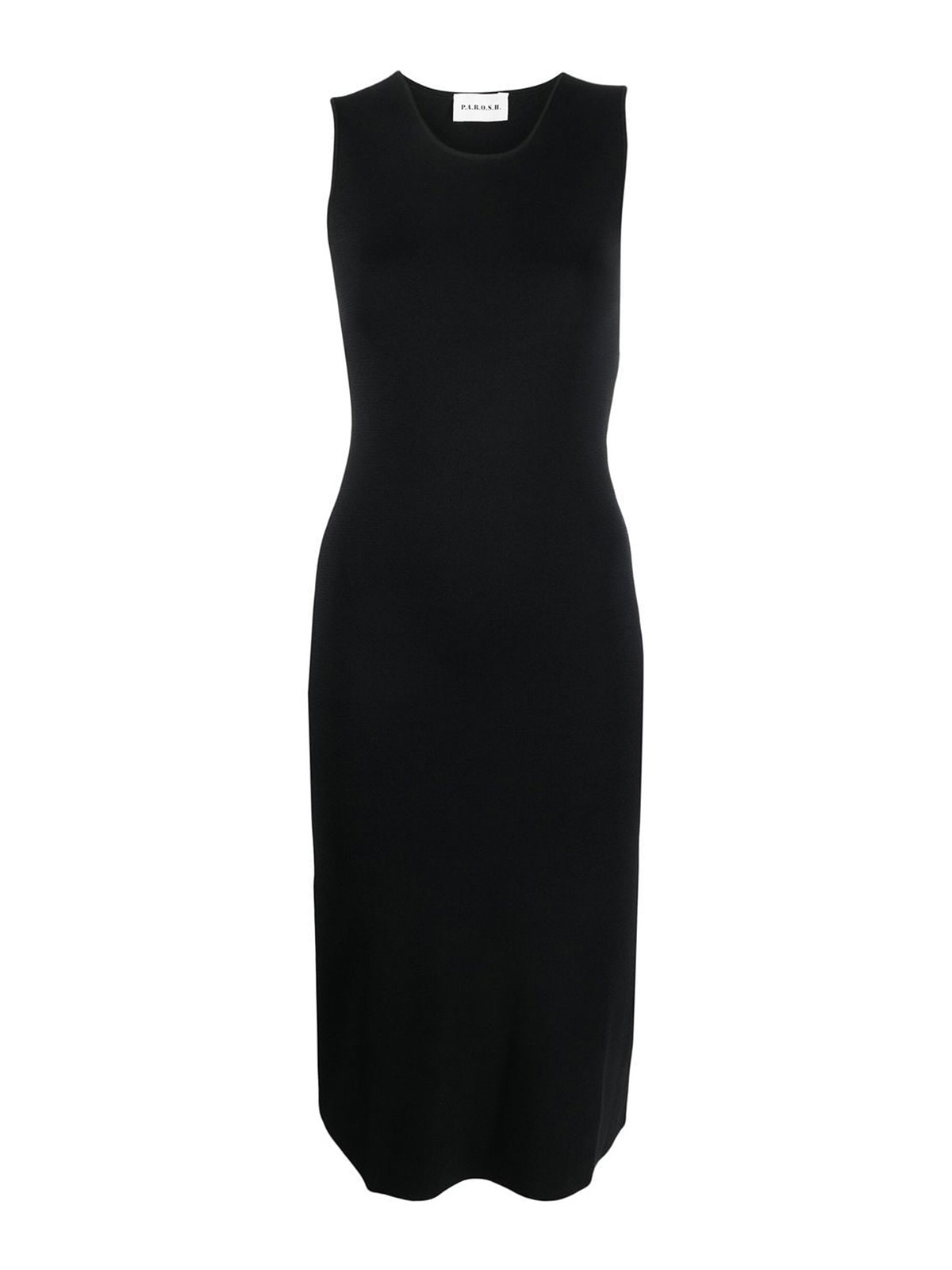 Shop P.a.r.o.s.h Knitted Tube Dress In Black
