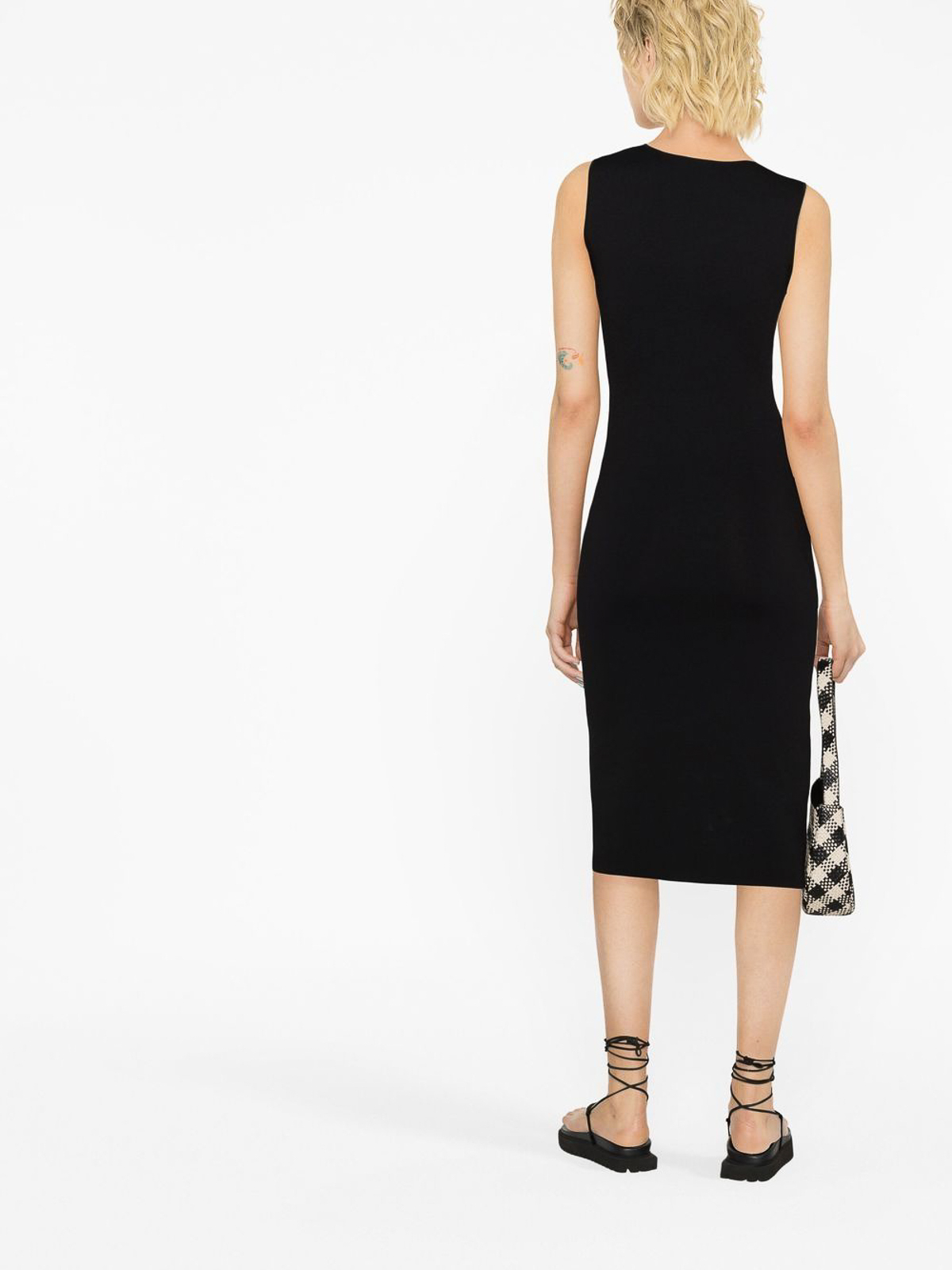 Shop P.a.r.o.s.h Knitted Tube Dress In Black