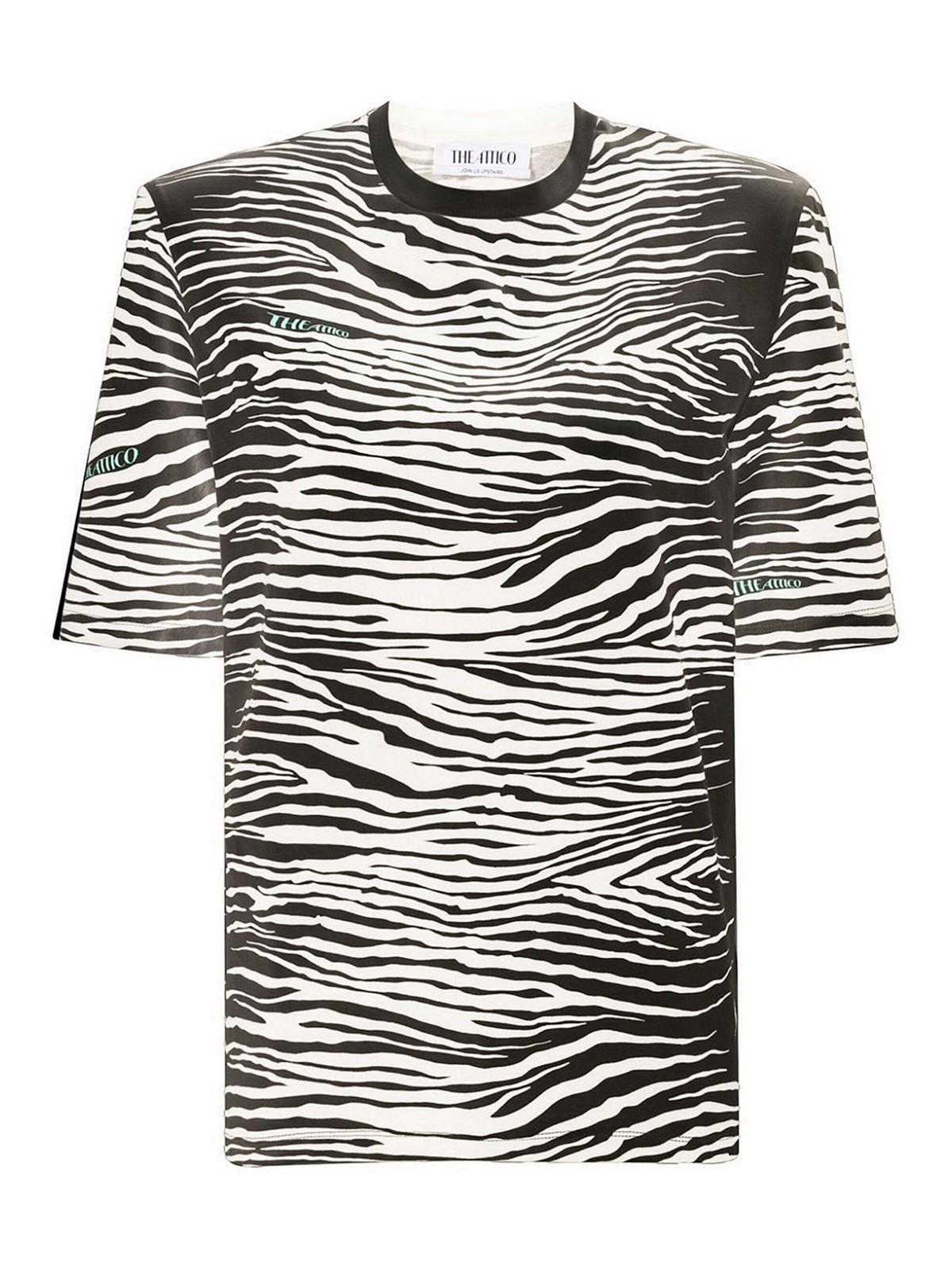 Tシャツ・カットソー THE ATTICO ZEBRA PRINT LIGHT JERSEY T-SHIRT The Attico Zebra printed Tee - White - Women | 231WCT04J030P020