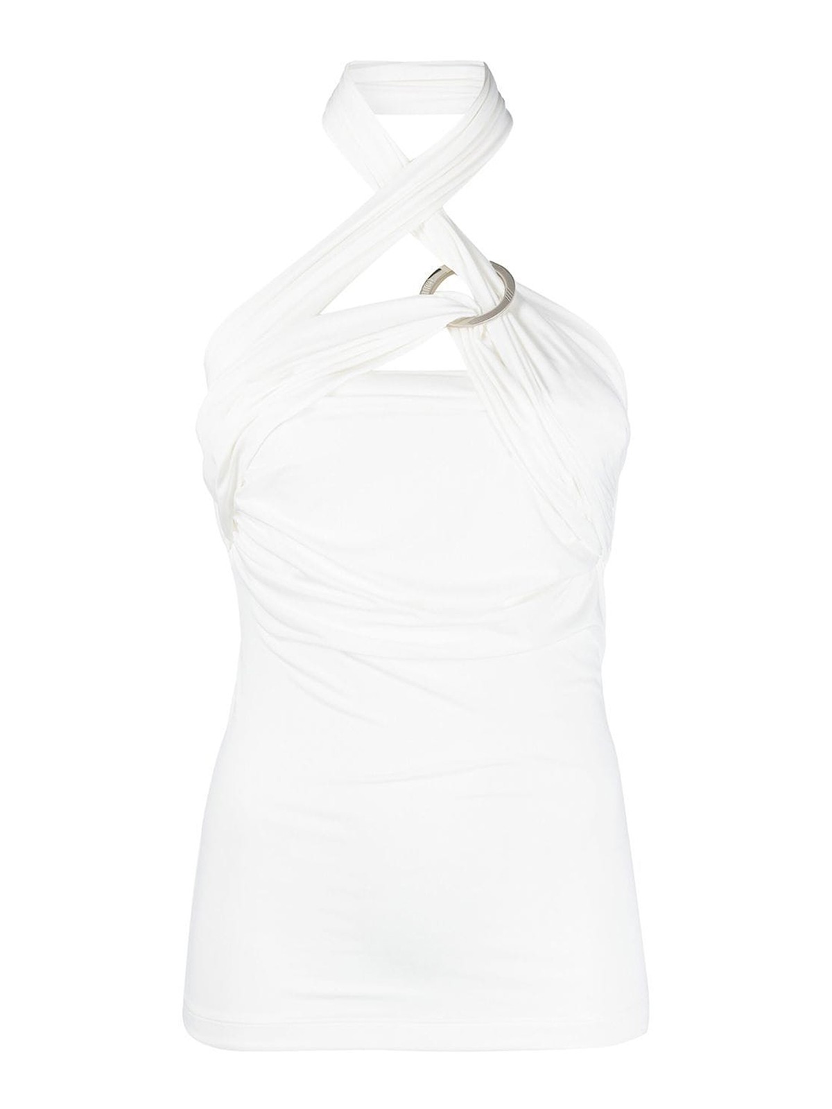 Attico Draped Mini Dress In White