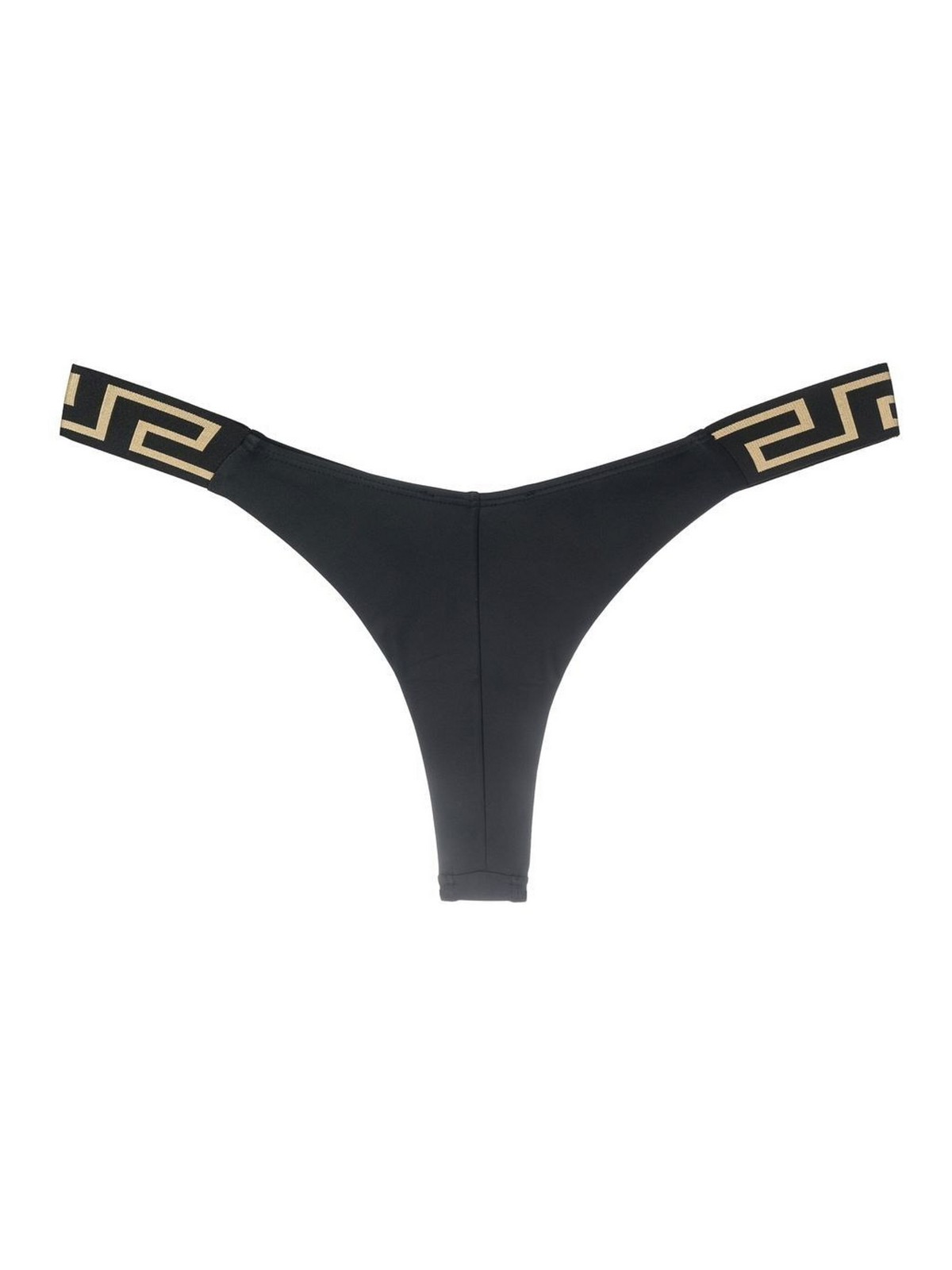 Shop Versace Greca Bikini Slips In Black