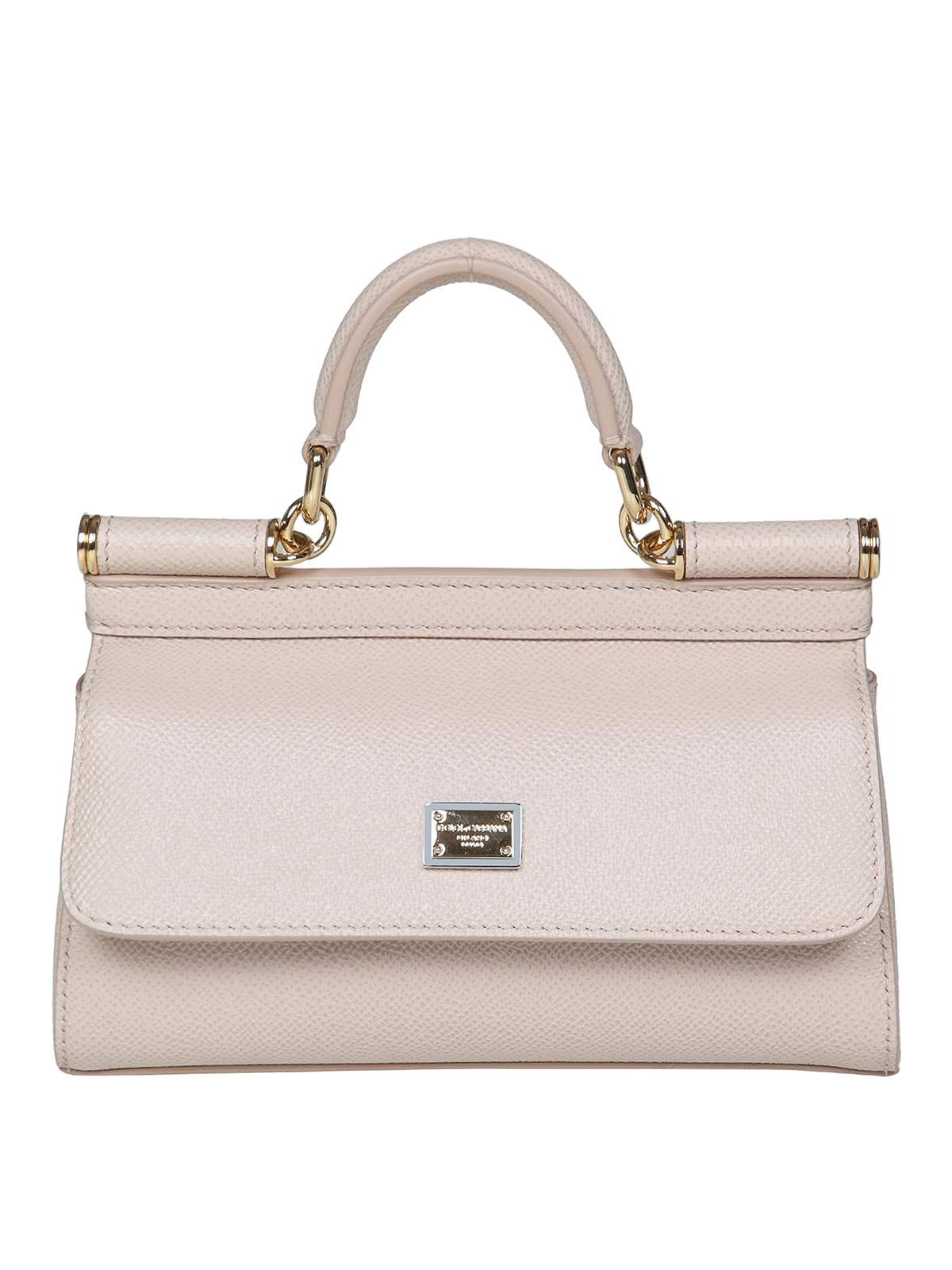 Dolce & Gabbana Small Leather Sicily Bag With Shoulder Strap In Pink