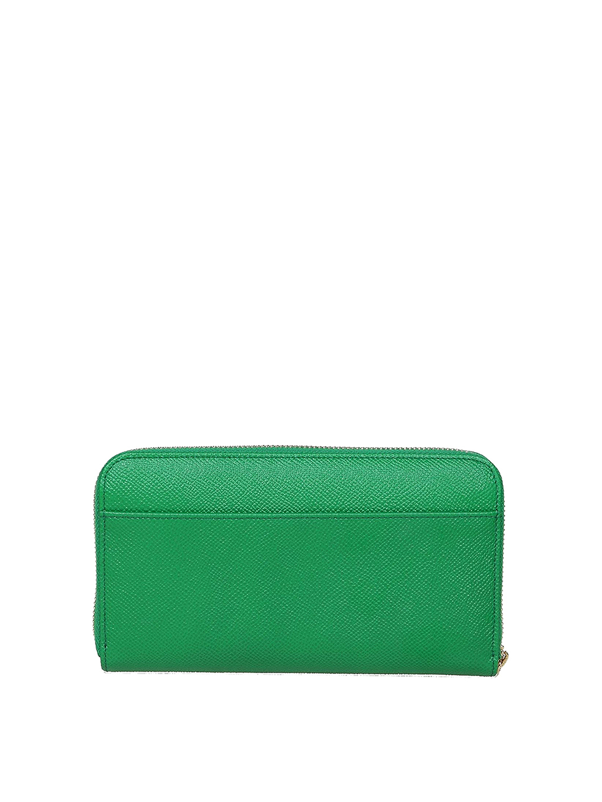 Shop Dolce & Gabbana Leather Wallet With Zip Closure In Green