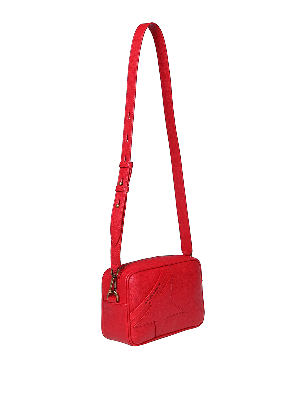 Shop Golden Goose Star Leather Bag With Shoulder Strap In Red