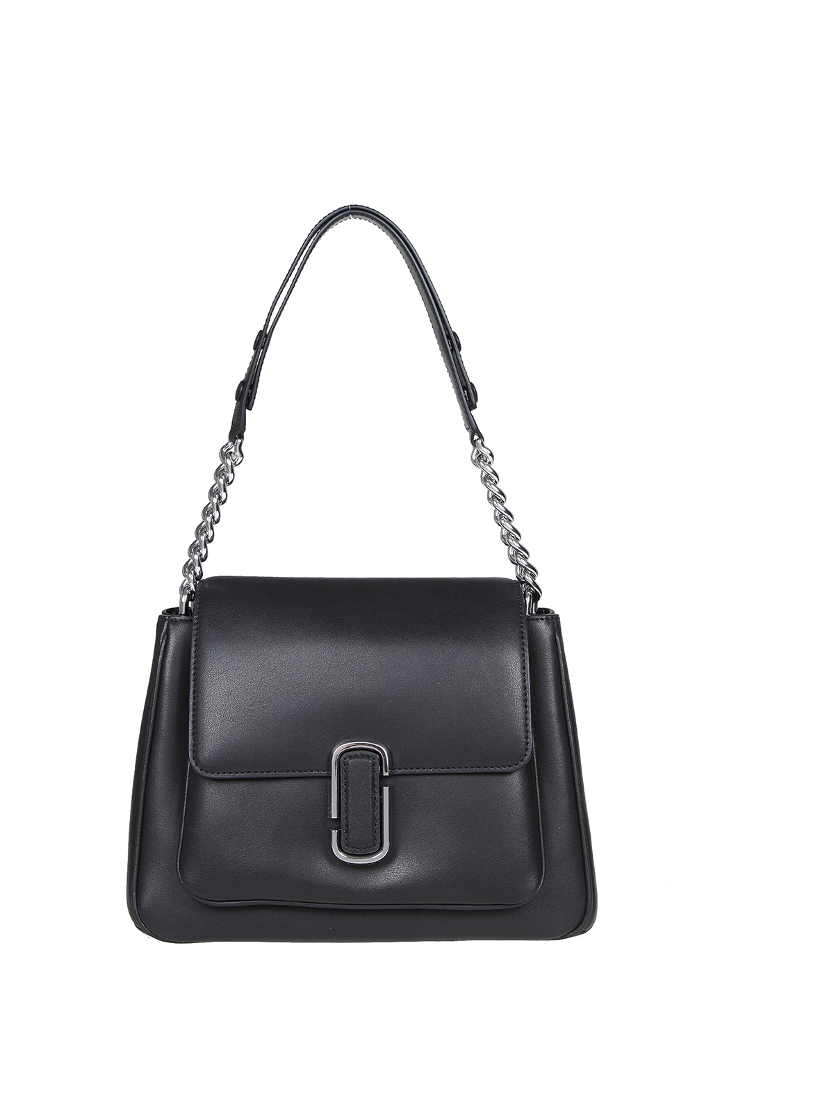 Marc Jacobs Leather Bag With Front Pocket And Strap In Black
