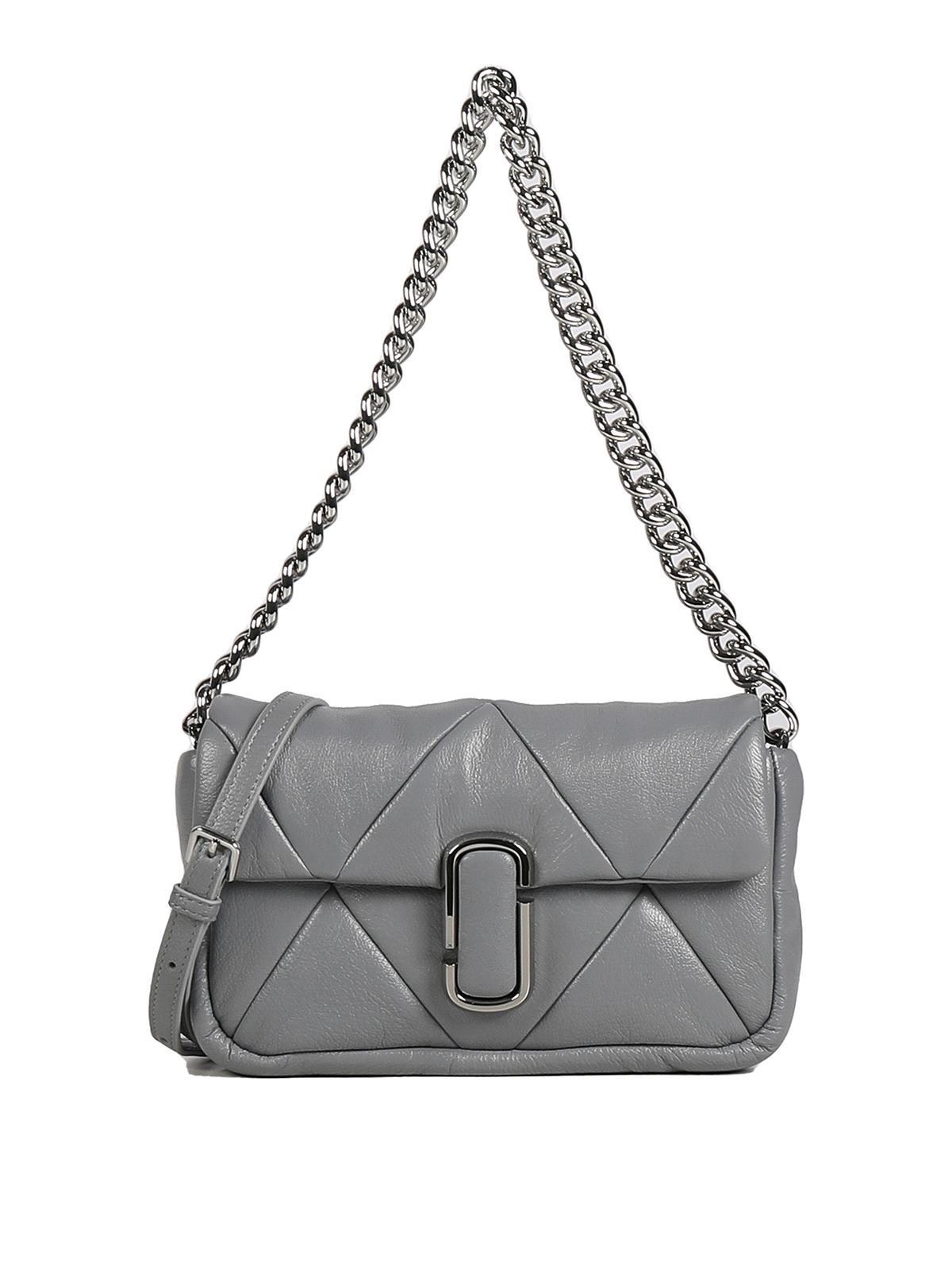 Marc Jacobs The Puffy Diamond Quilted J Marc Shoulder Bag In Grey