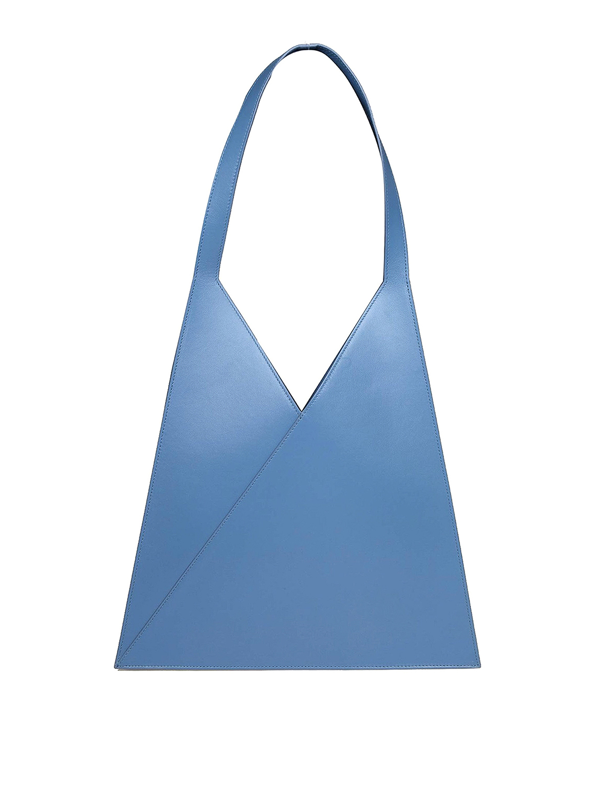 Furla Triangle Leather Tote Bag - Blue for Women