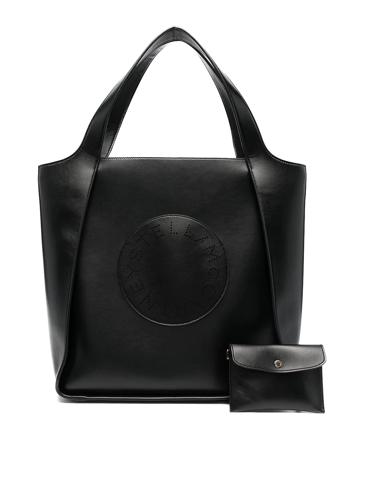 Stella Mccartney Perforated-logo Tote Bag In Negro