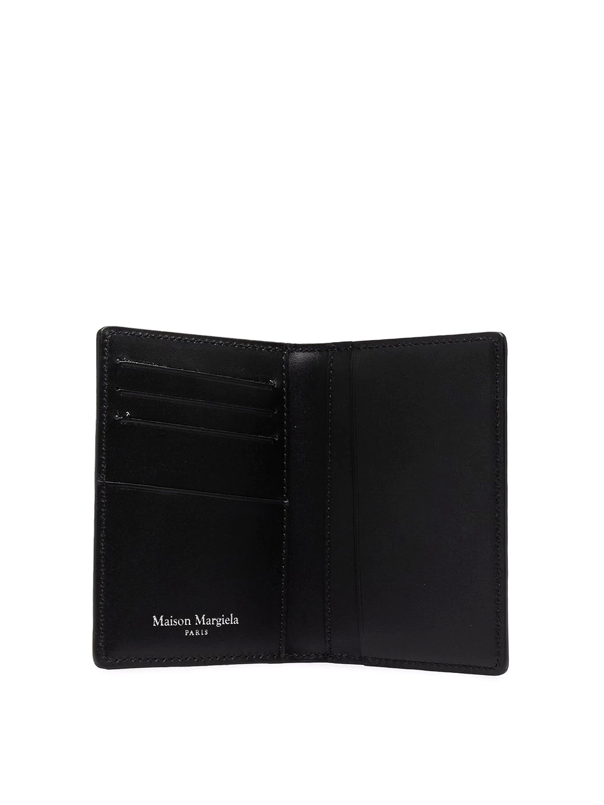 Logo-print leather wallet