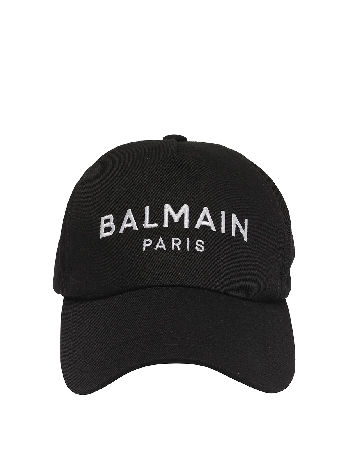 Balmain Hat With Visor And Embroidered Logo In Black