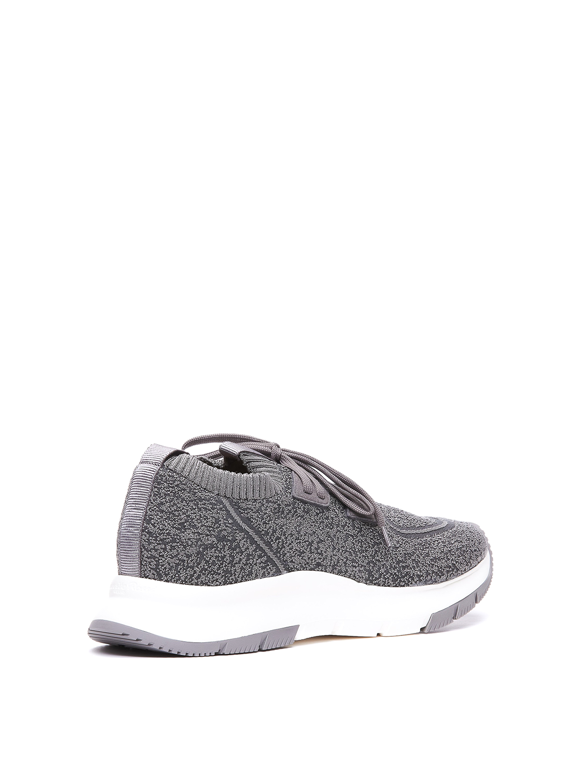 Shop Gianvito Rossi Knitted Sneakers With Elasticized Effect In Gris