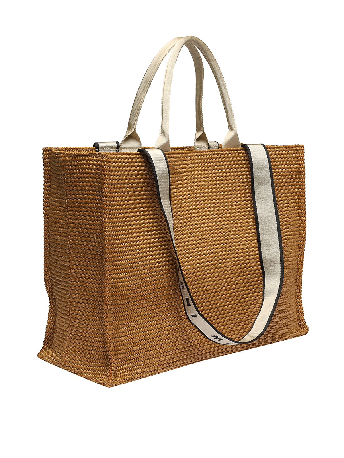 Marni Loged strap canvas bag with button closure|SHMQ0034U3P3860ZO444