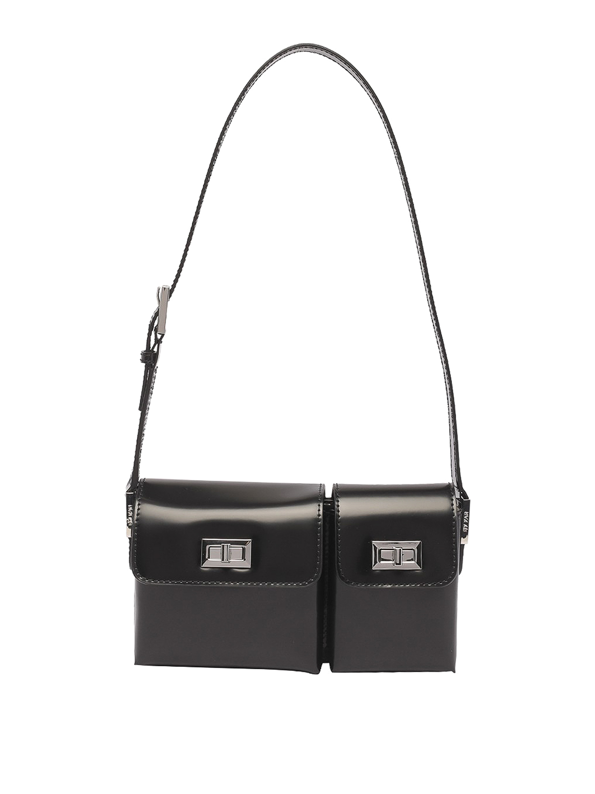 Billy Hobo Bag - By Far - Black - Patent Leather