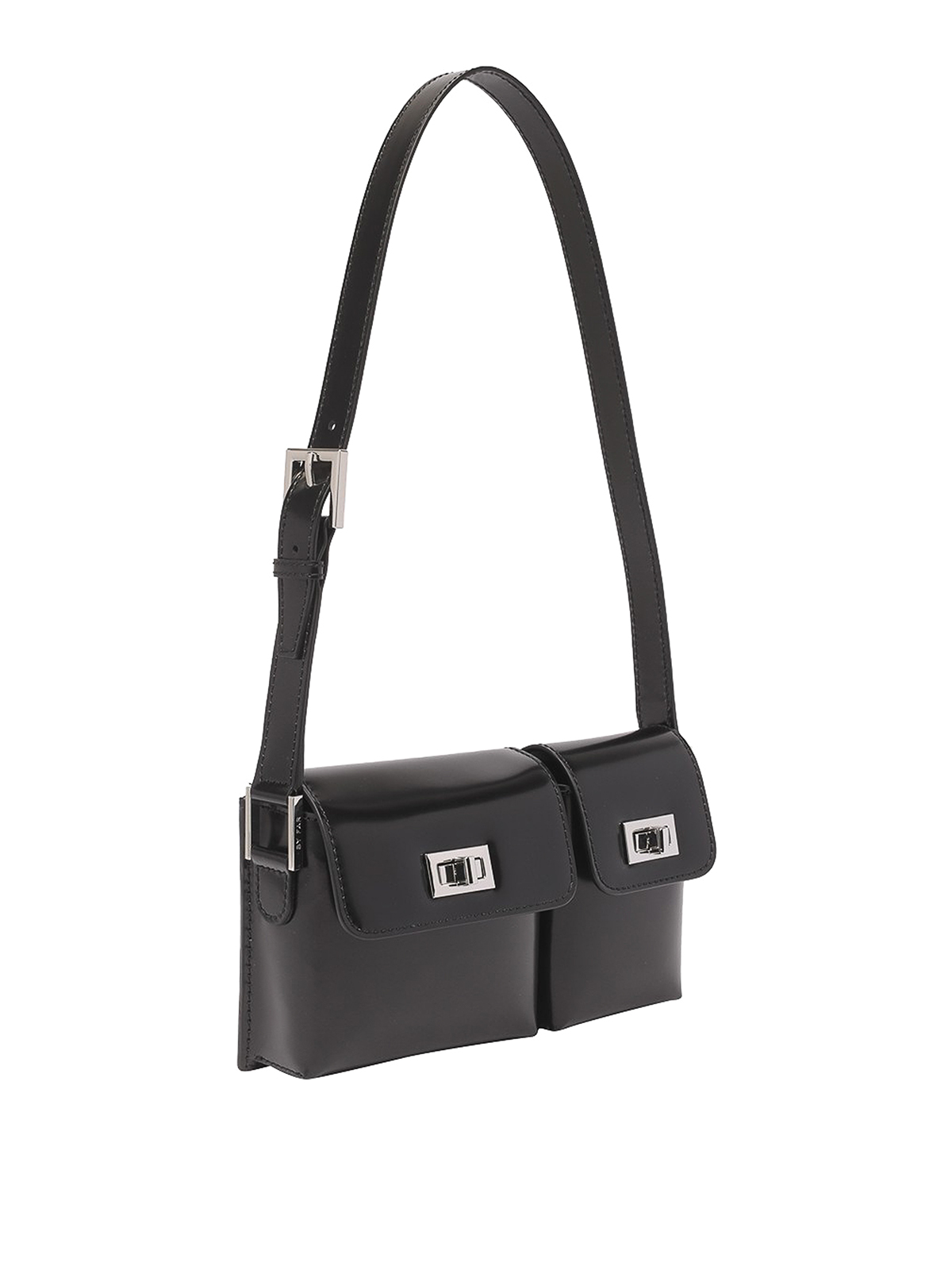 Shoulder bags By Far Leather bag with two compartments and strap