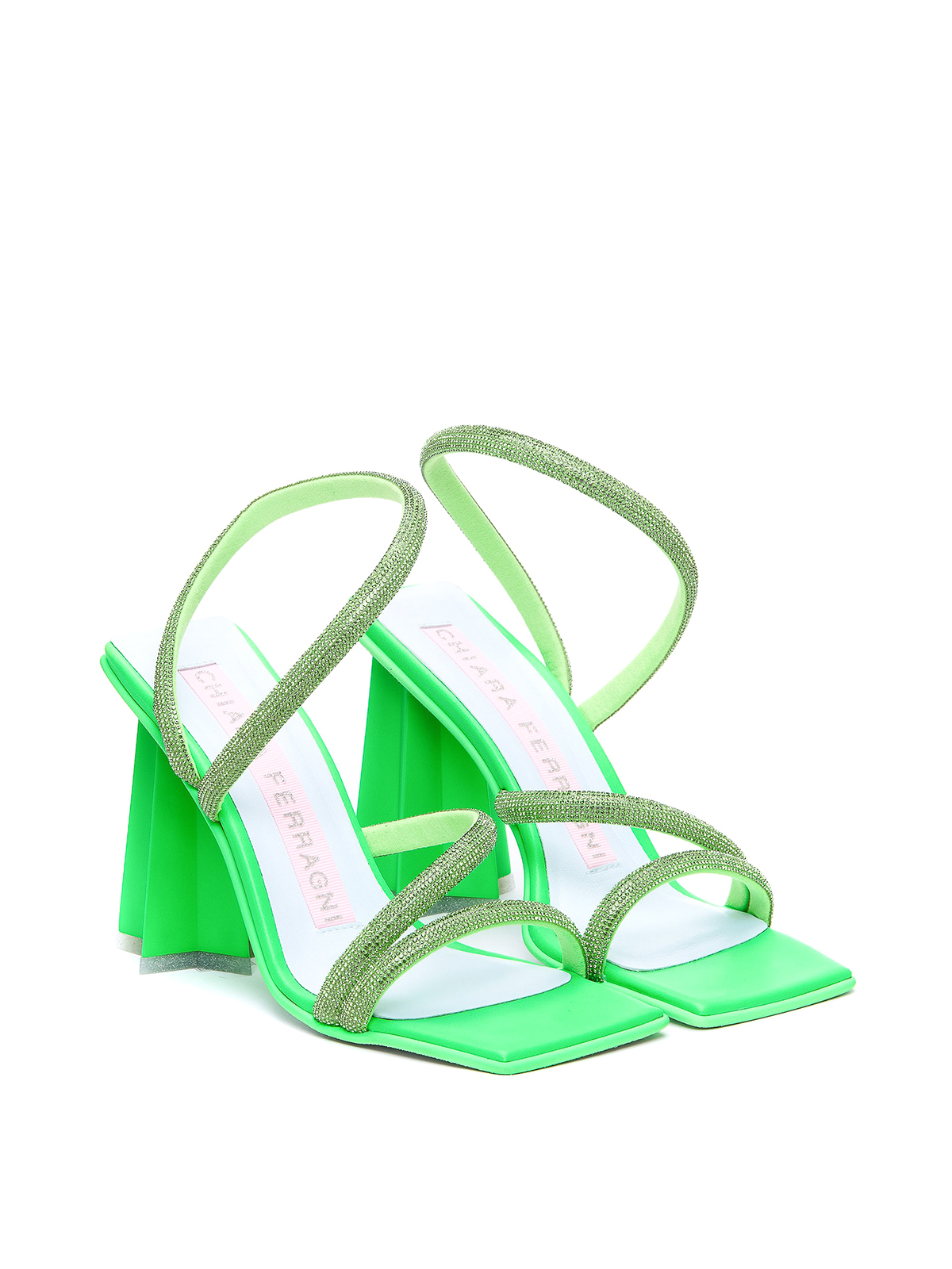 Shop Chiara Ferragni Glitter Detailed Sandals In Green