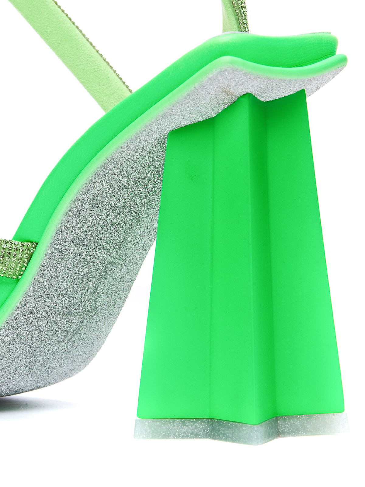 Shop Chiara Ferragni Glitter Detailed Sandals In Green