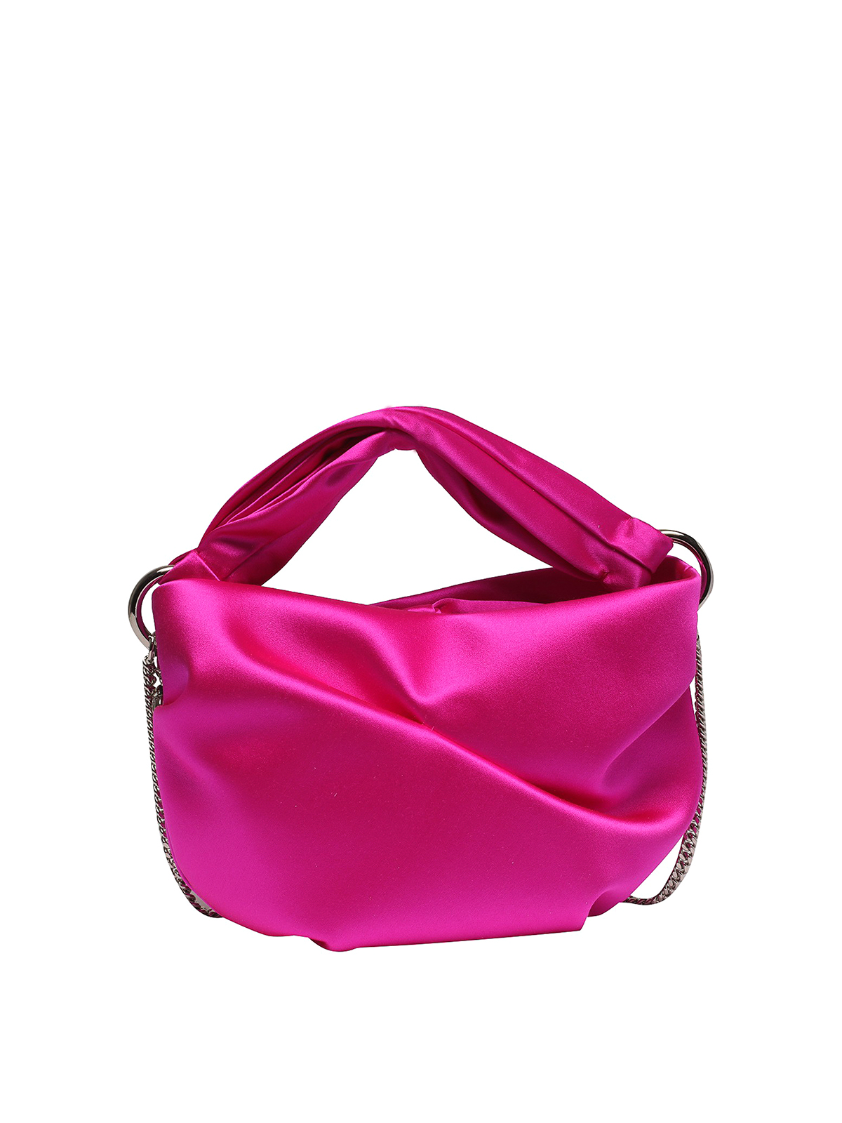 Jimmy Choo Satin bag with chain strap - Pink|BONNYSATFUCHSIA