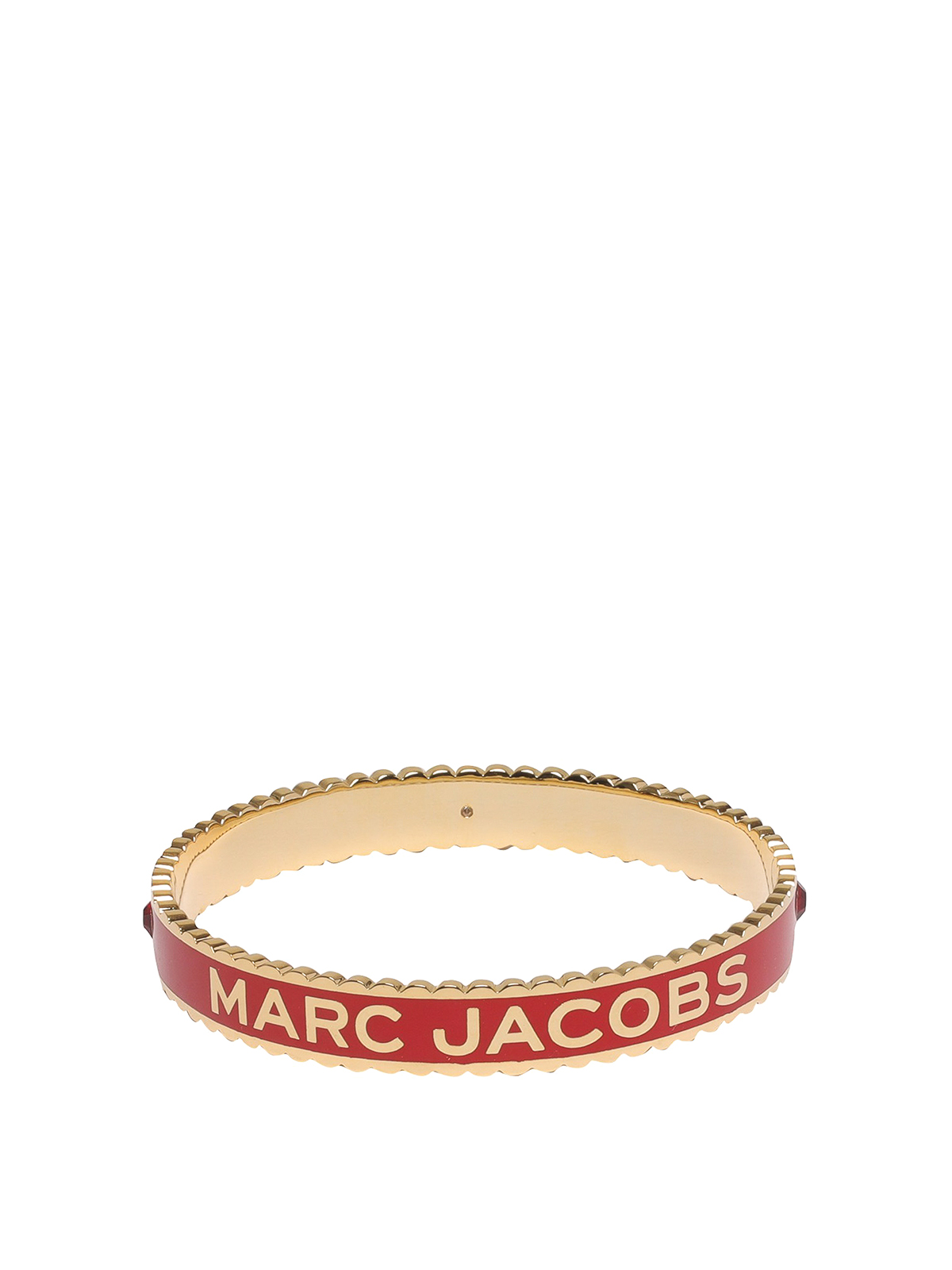 Marc Jacobs Enamel Logo Disc Hinge Bracelet in Black | Lyst