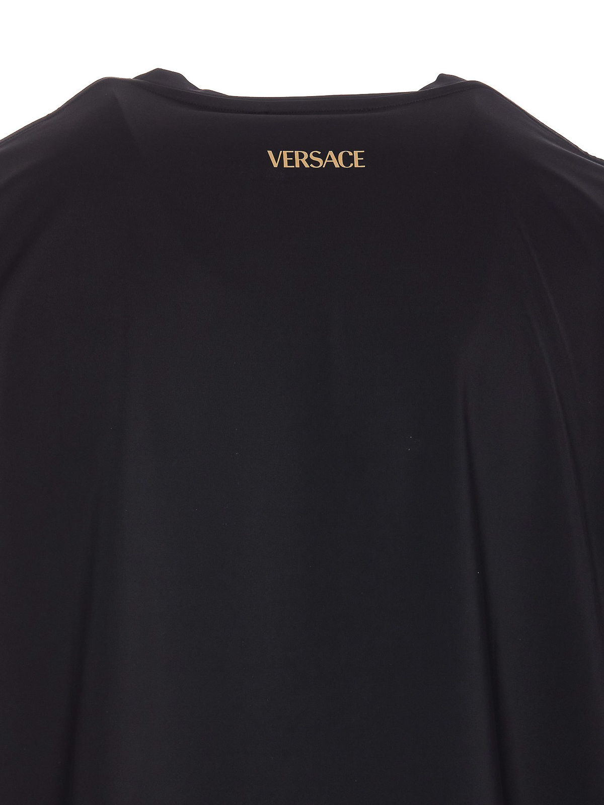 Shop Versace T-shirt With Greca Logo In Black