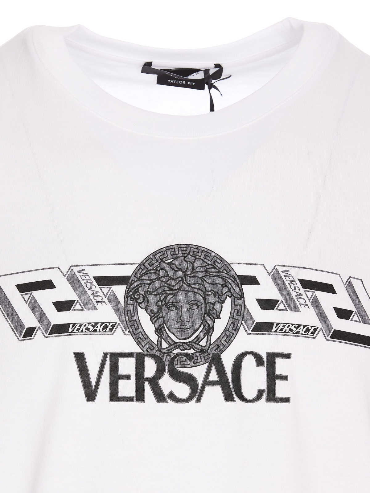 Versace T-shirt with frontal printed logo | 10084611A060511W000 Versace T-shirt with frontal printed logo | 10084611A060511W000