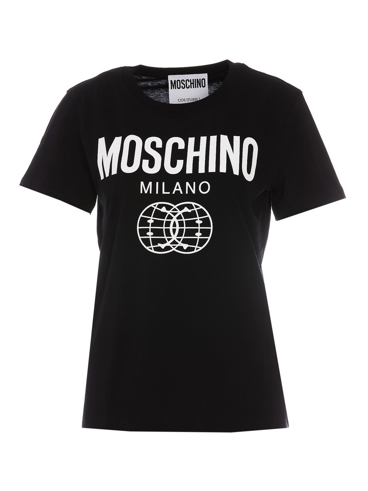 Moschino Crewneck T-shirt With Logo In Black