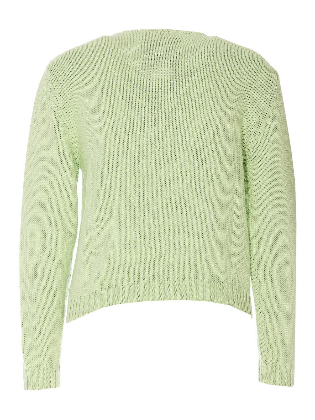 Shop Moschino Crewneck Pullover  Embroidered On The Front In Green