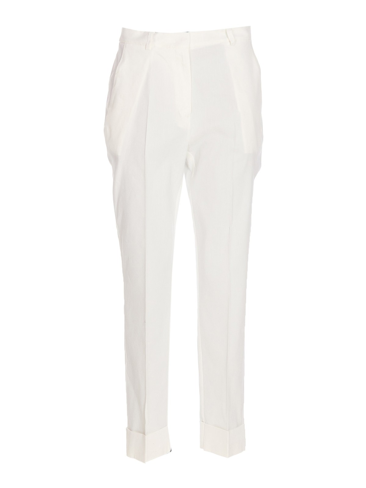 Pinko Plaza Pants With Front Pleats In White