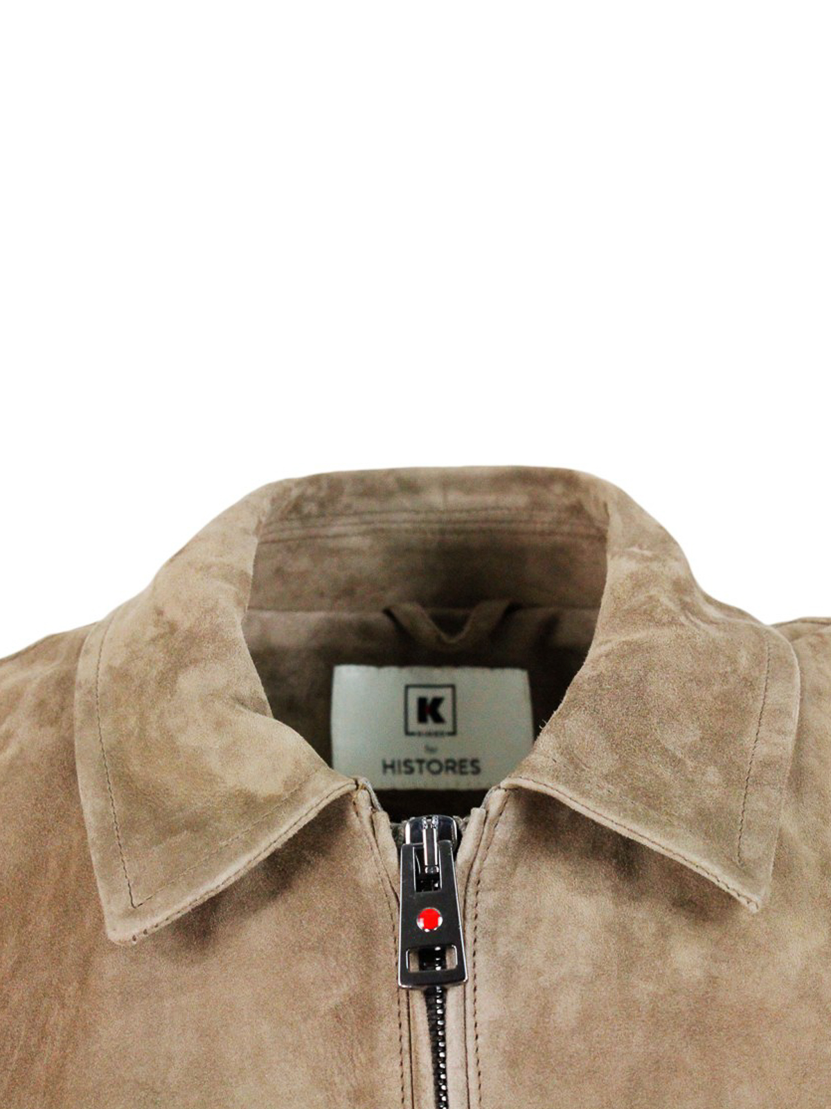 Shop Kired Zipped Polo Collar Jacket In Taupe