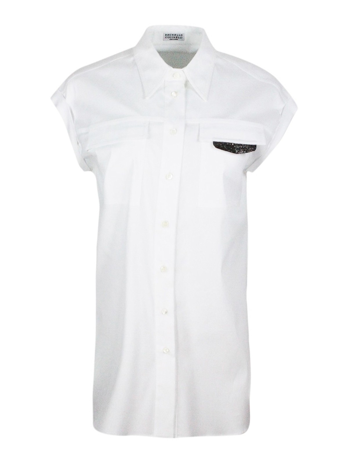 Shop Brunello Cucinelli Sleeveless Shirt In White