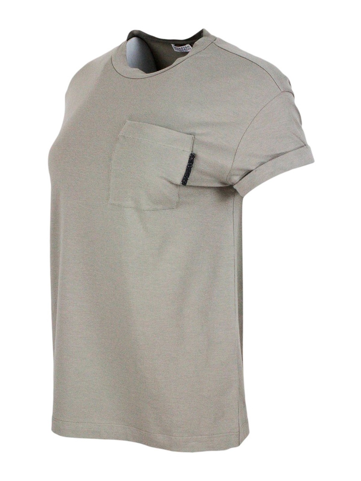Shop Brunello Cucinelli Breast Pocket T-shirt In Taupe
