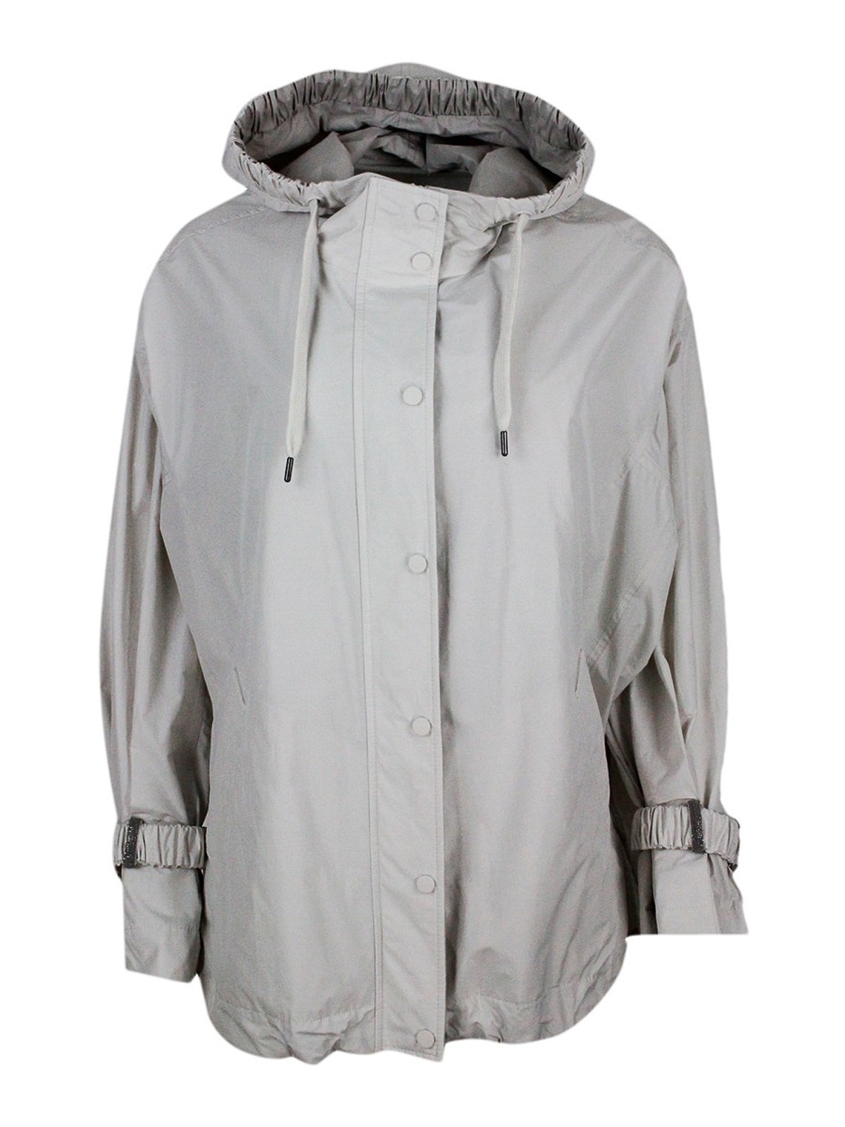 Brunello Cucinelli Rain Jacket In Light Grey