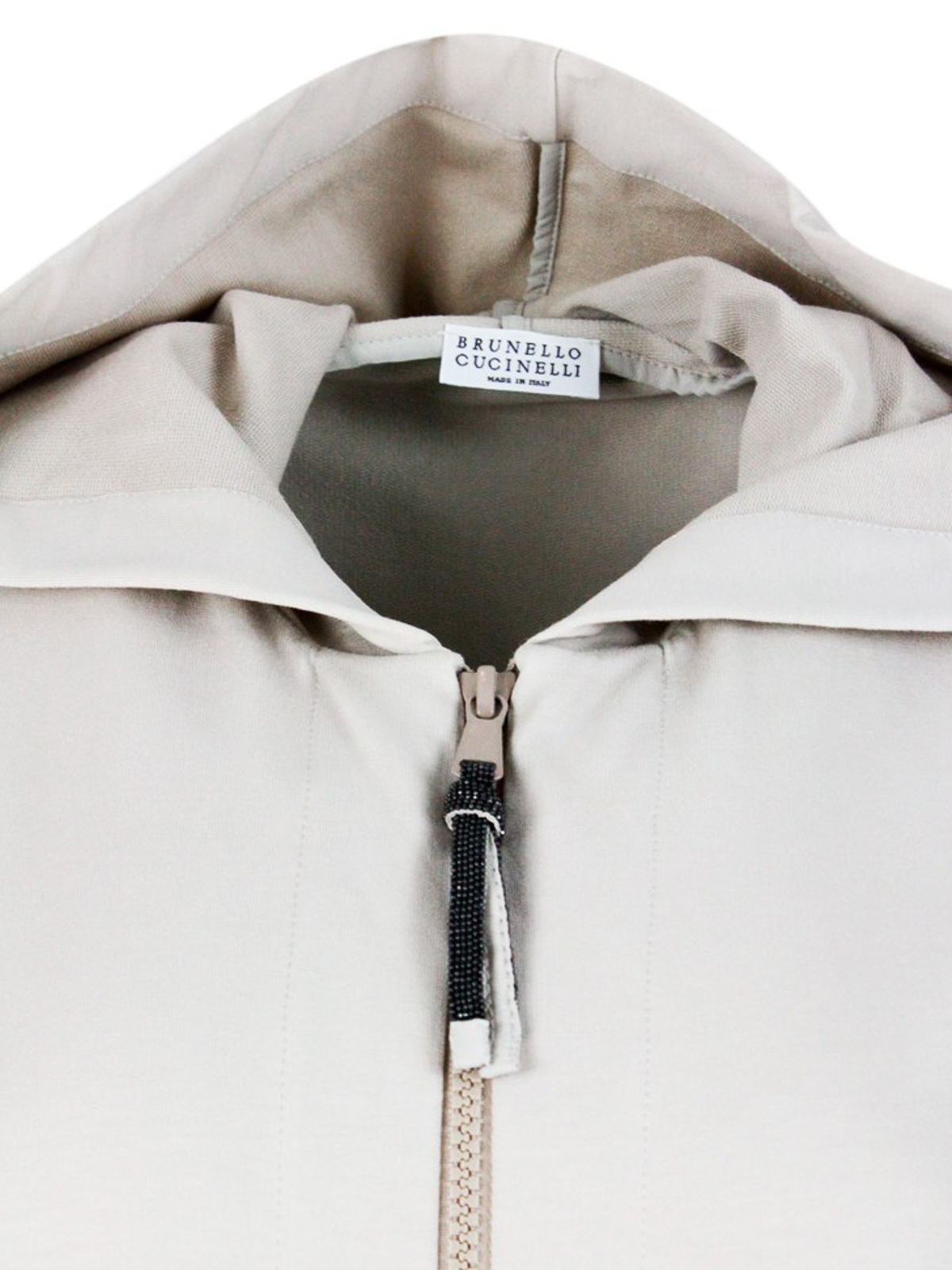 Shop Brunello Cucinelli Cotton Zipped Sweatshirt In Light Grey