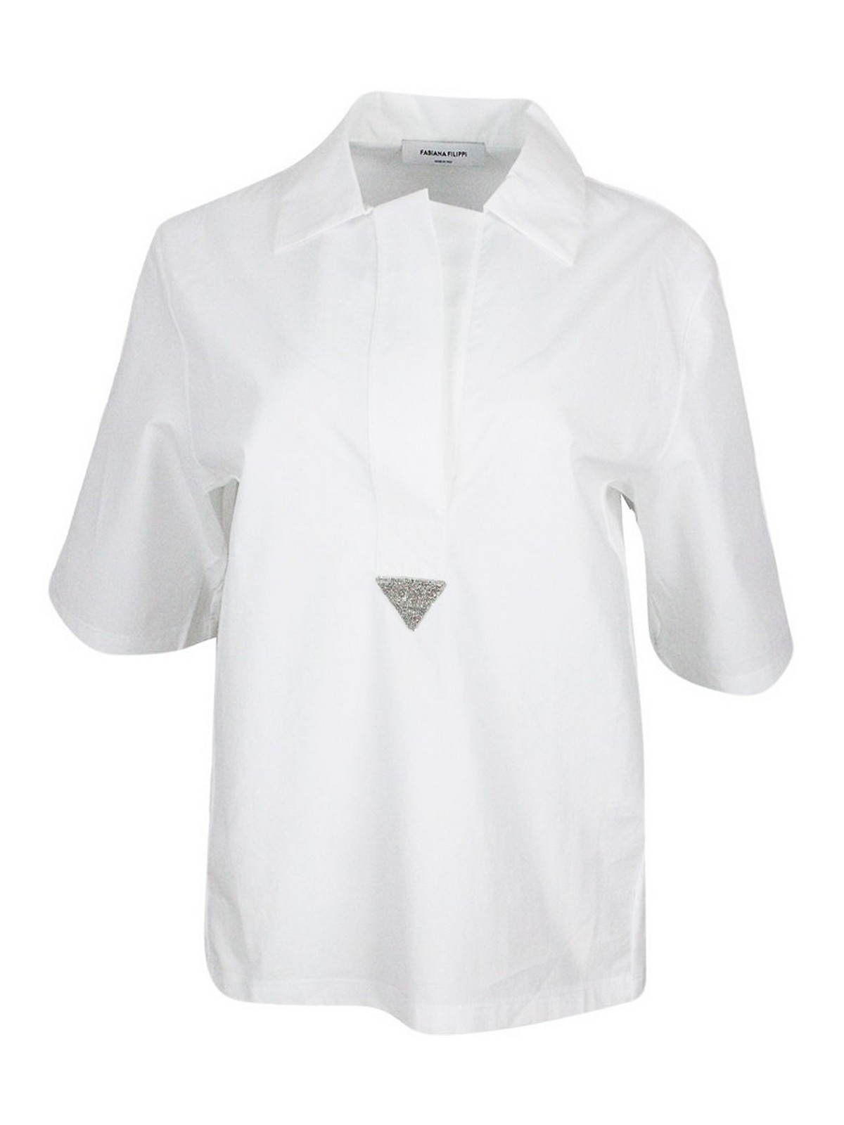 Fabiana Filippi Stretched Polo With Front Opening In White