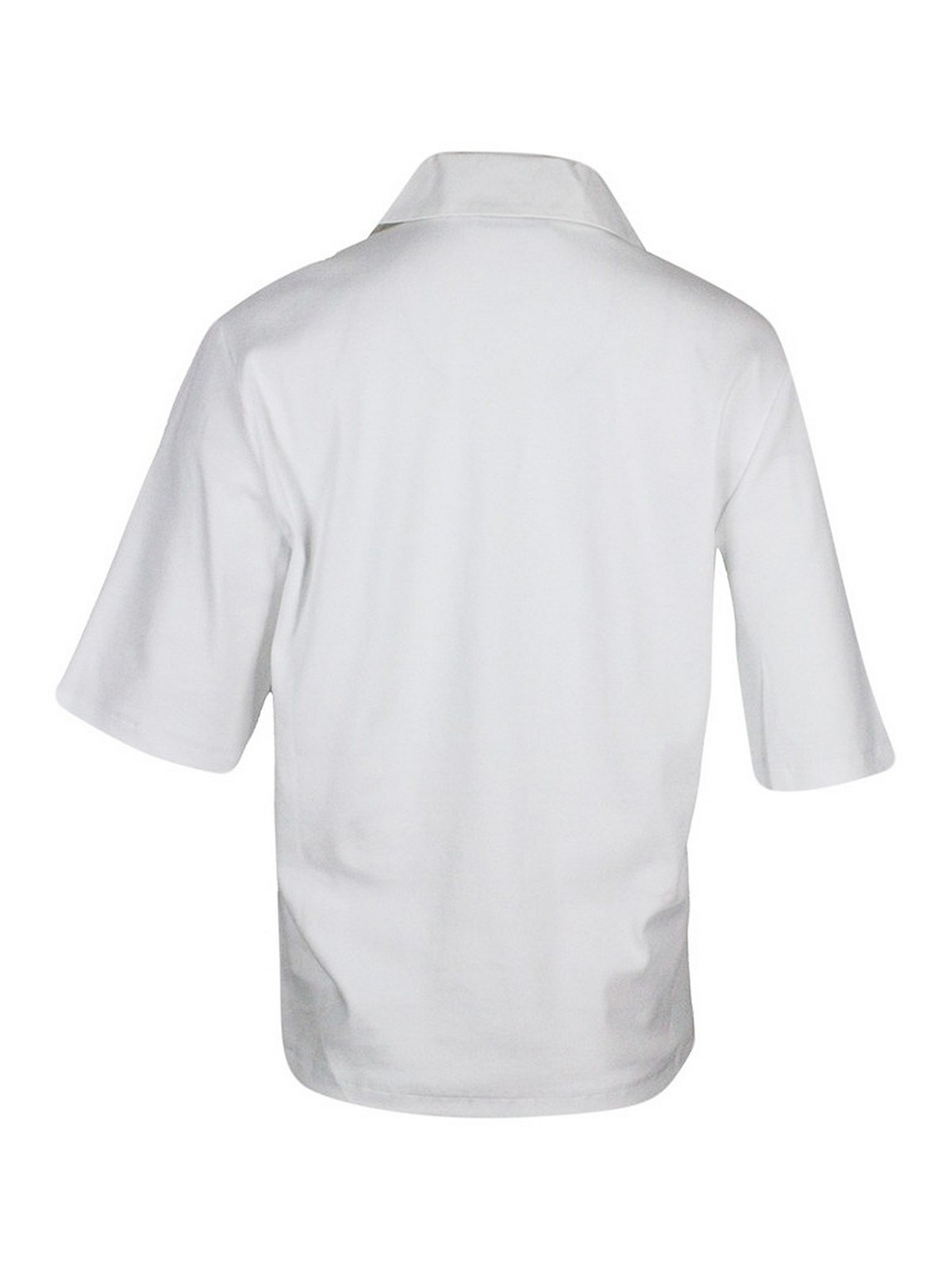 Shop Fabiana Filippi Stretched Polo With Front Opening In White