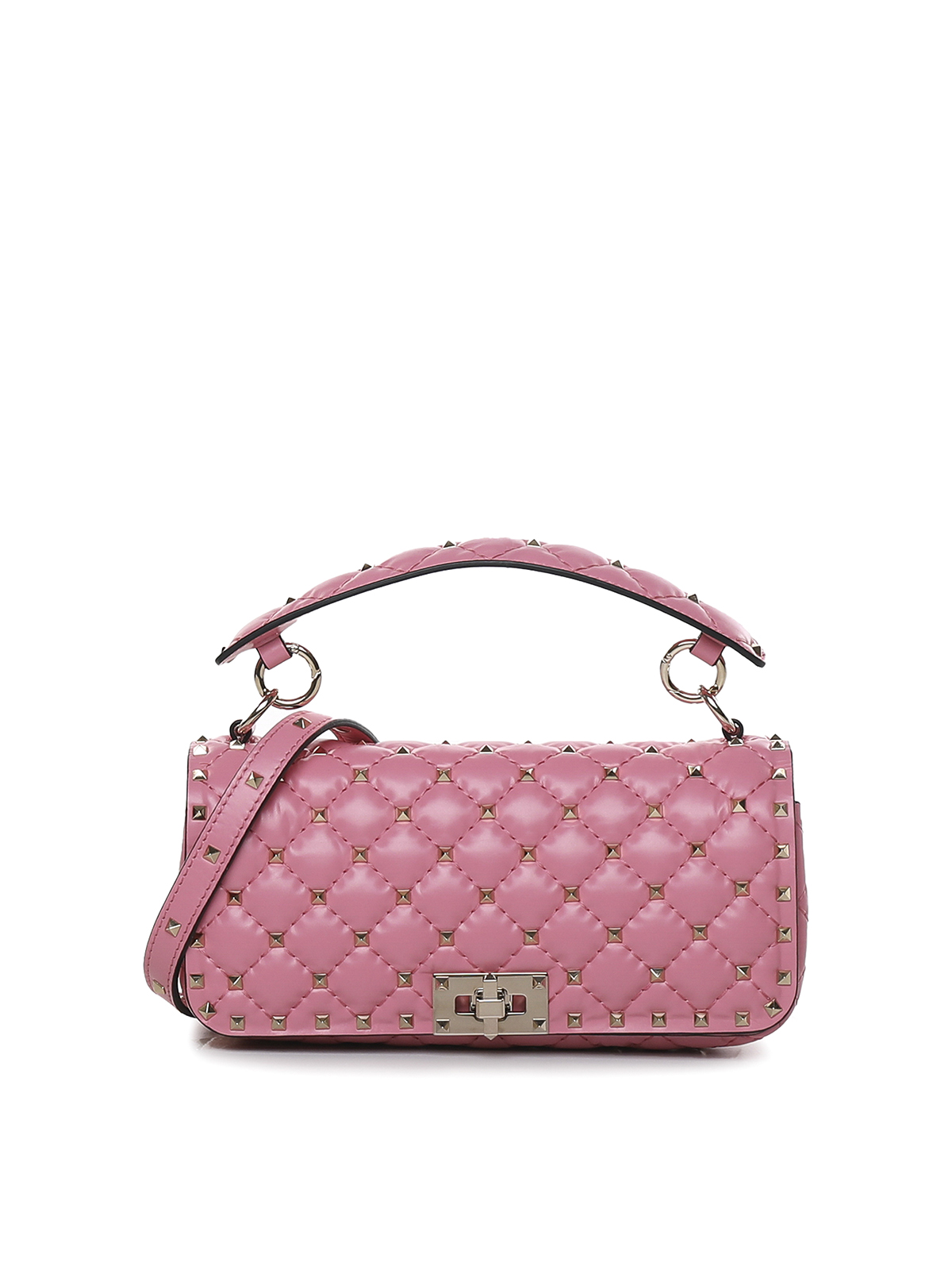 Valentino Garavani Quilted Leather Bag With Stud Details In Pink