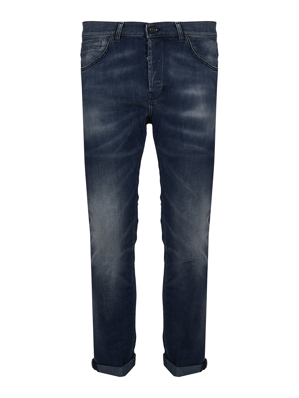 Dondup Wide-leg Jeans With Turn-ups In Blue